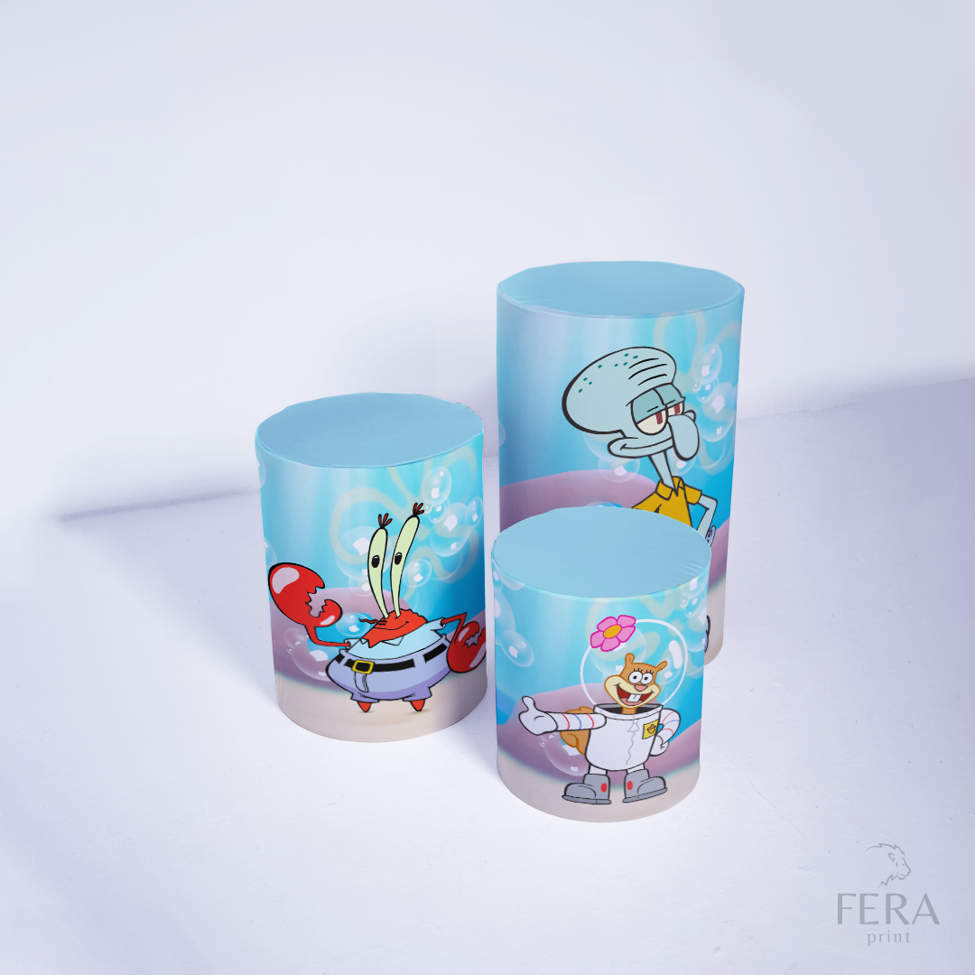 Kit Capa Cilindros + Capa Painel Esponja Amarela Abacaxi Sublimado
