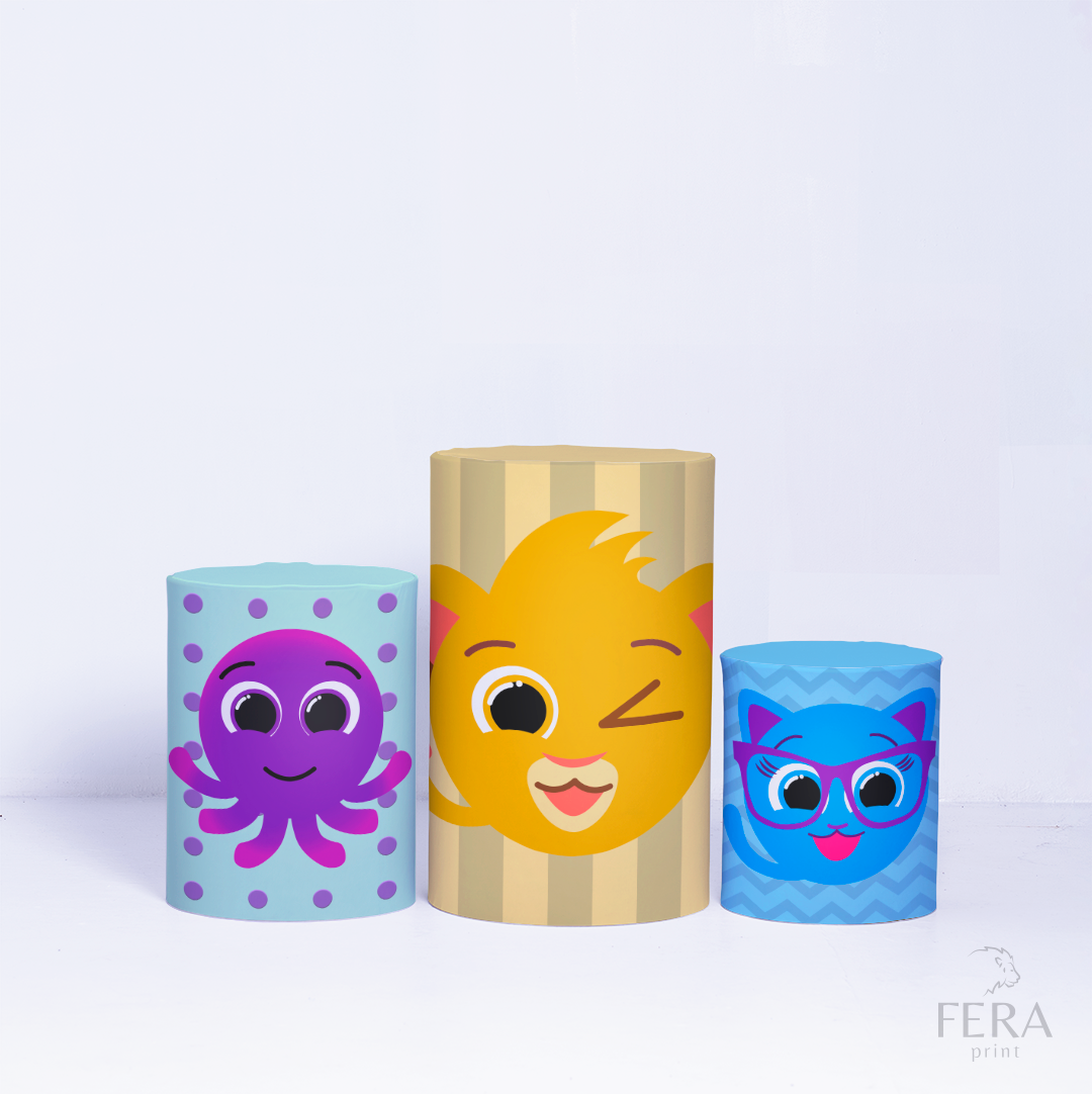 Kit Capa Cilindros + Capa Painel Bichinhos Fofo Baby Sublimado