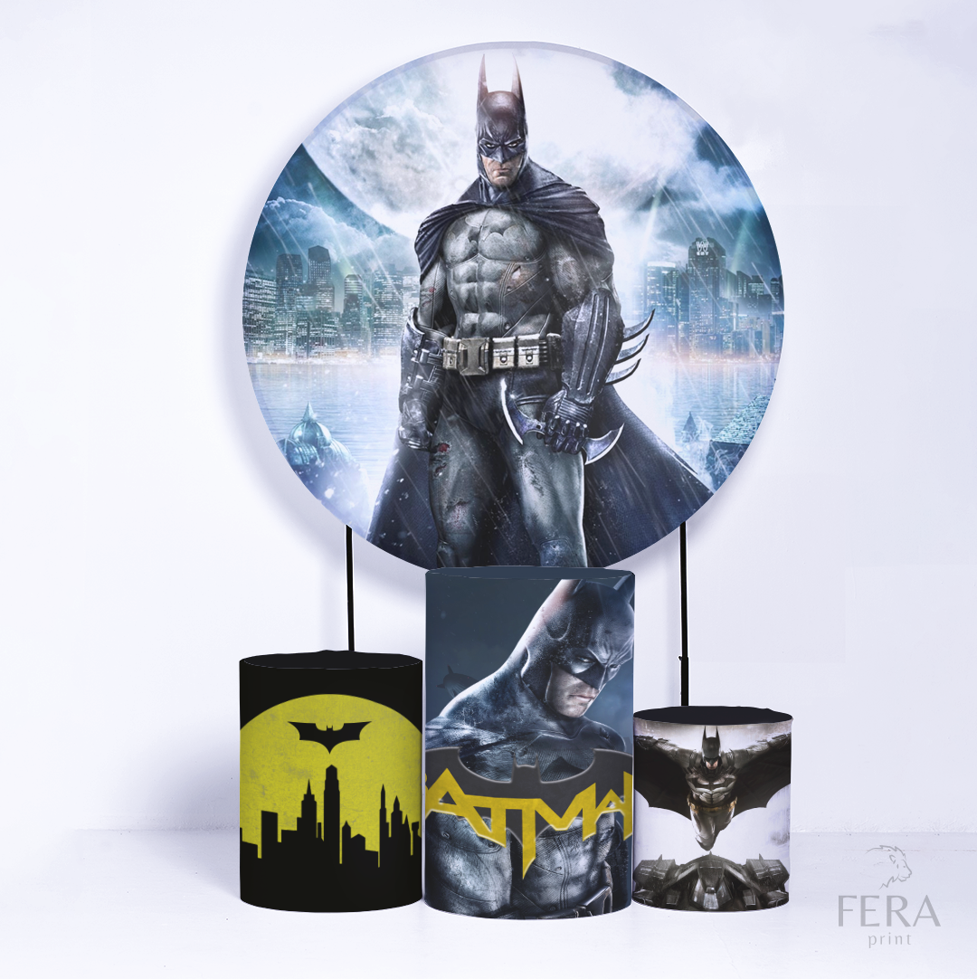 Kit Painéis + Trio Capa Cilindro Casado Herói Morcego Sublimado