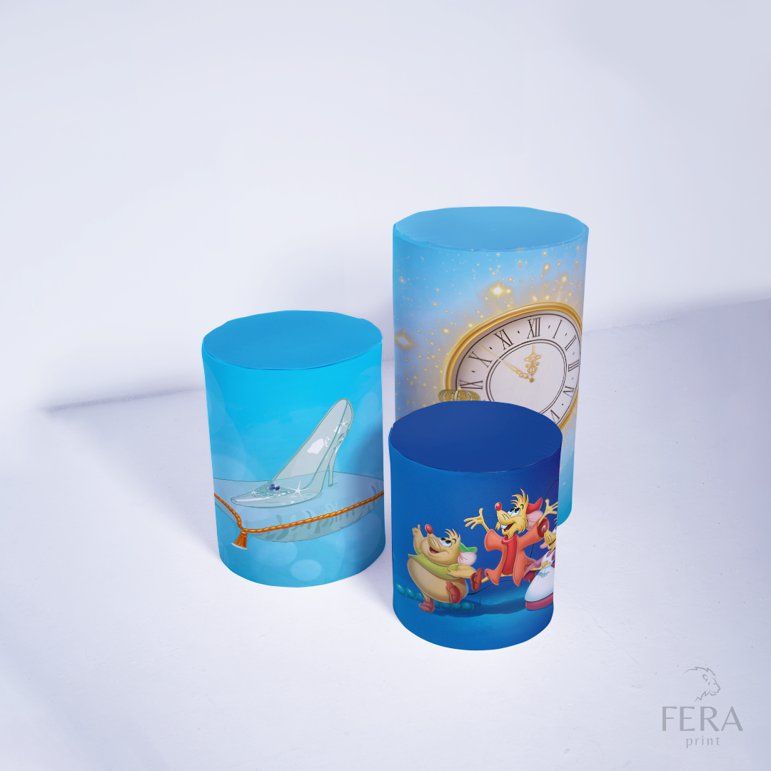Kit Capa Cilindros + Capa Painel Princesa do Sapatinho de Cristal Sublimado