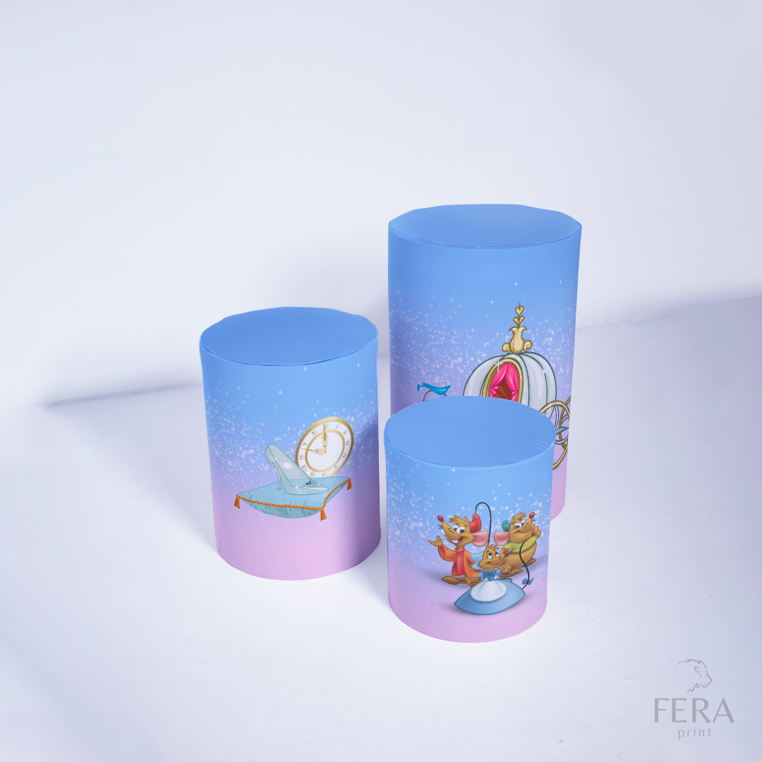 Kit Capa Cilindros + Capa Painel Princesa Sapatinho Sublimado