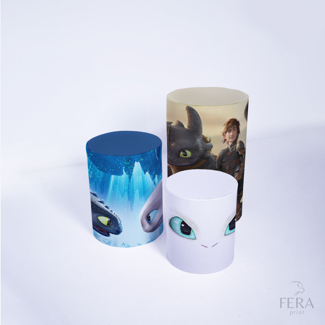 Kit Capa Cilindros + Capa Painel Como Treinar seu Dragão Sublimado
