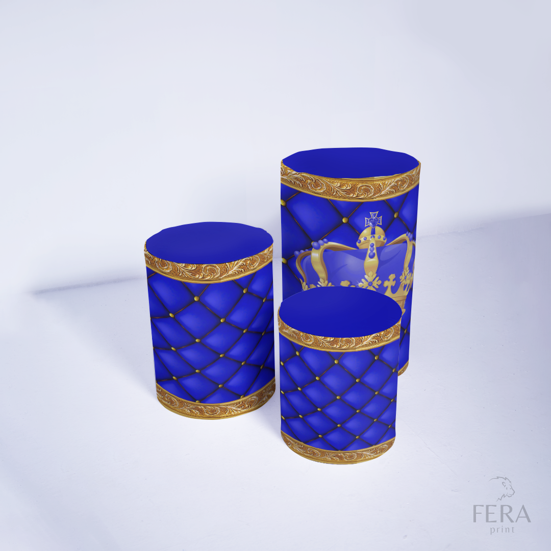 Kit Capa Cilindros + Capa Painel Príncipe Azul e Dourado Sublimado