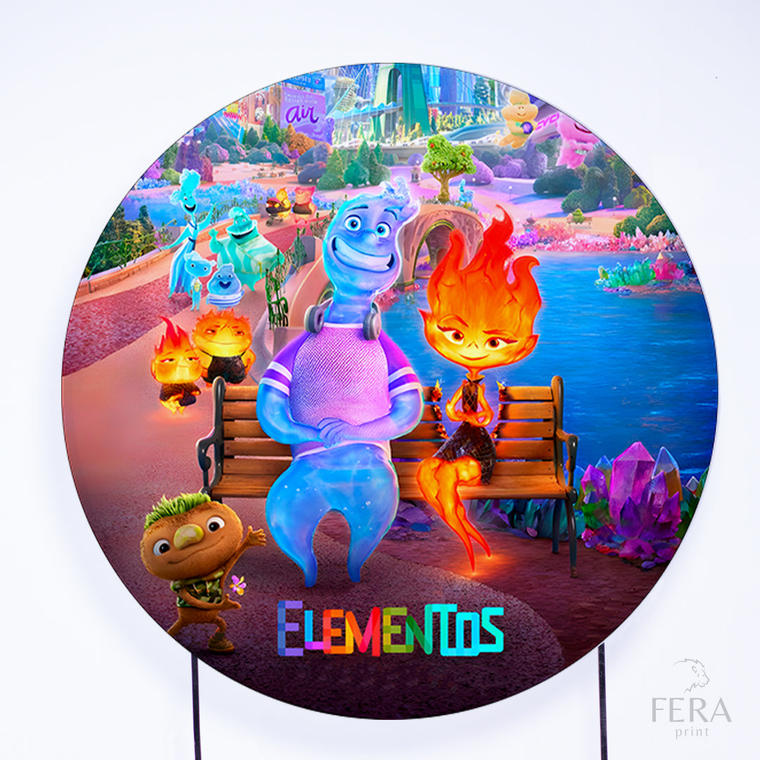 Painel Redondo Filme de Elemento Sublimado