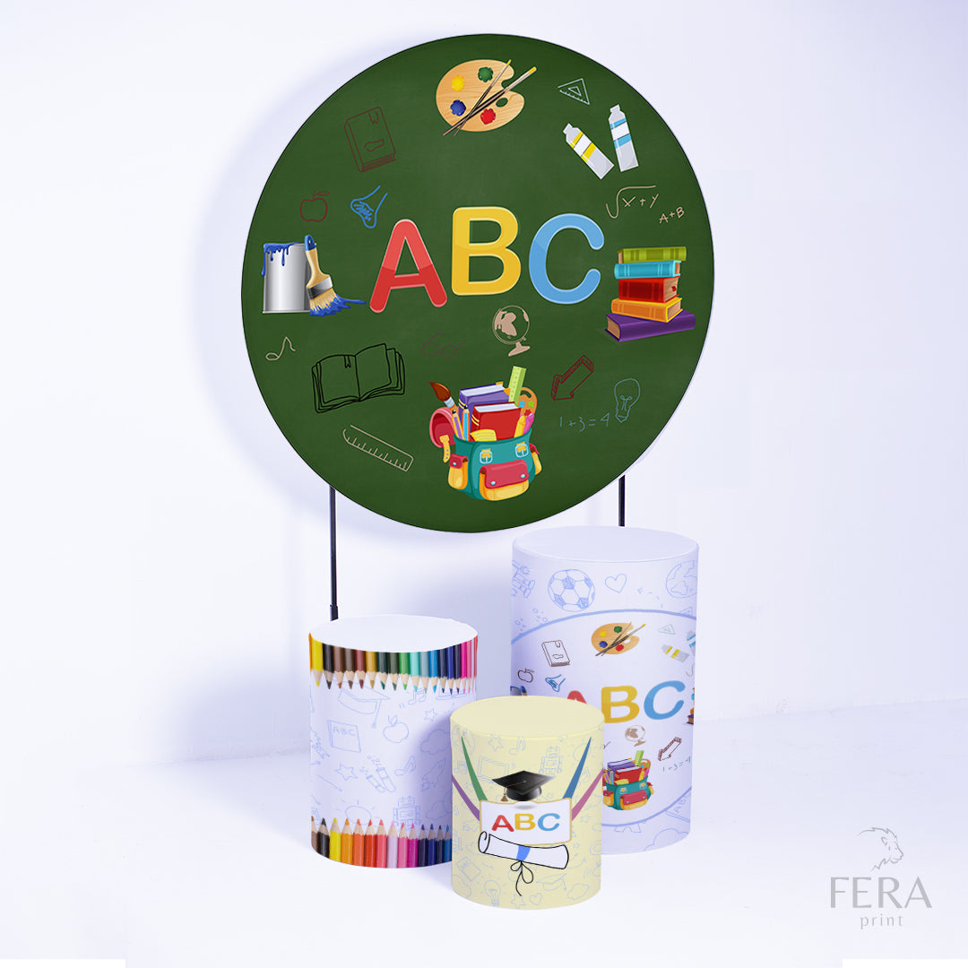 Kit Capa Cilindros + Capa Painel Alfabeto ABC Sublimado