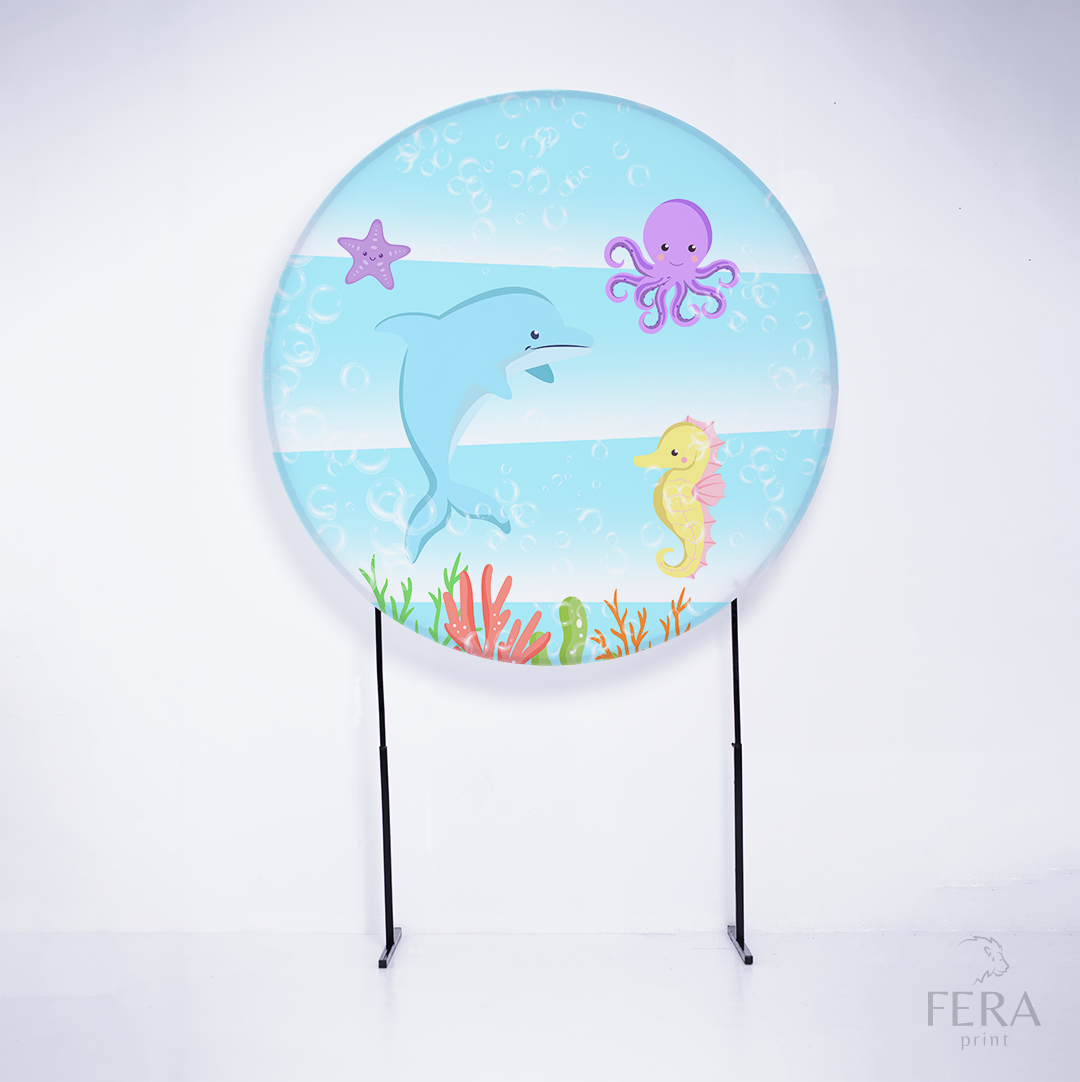 Kit Capa Cilindros + Capa Painel Fundo do Mar Golfinho Sublimado