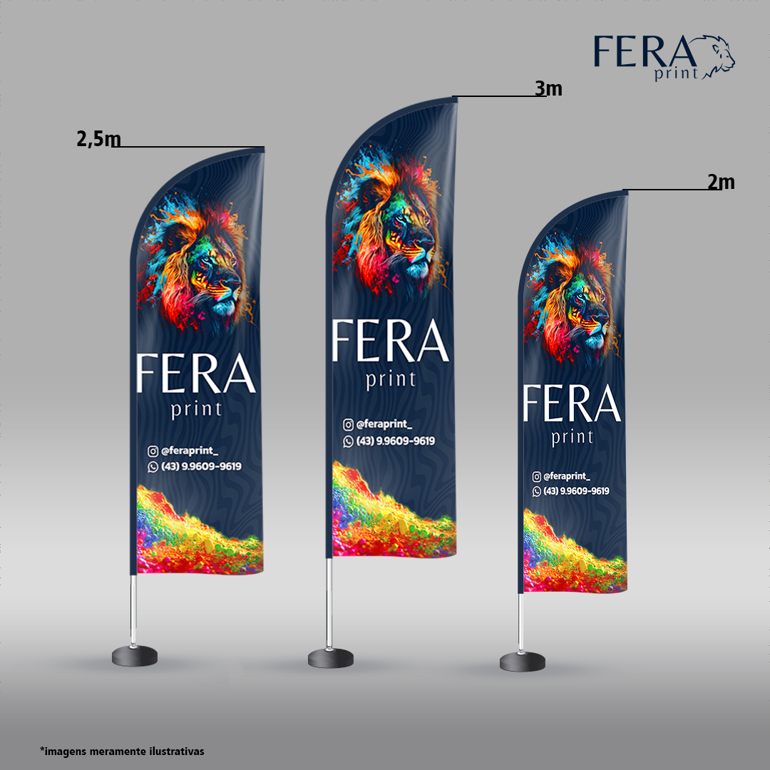 Wind Banner Sorveteria Face Dupla Somente a Bandeira