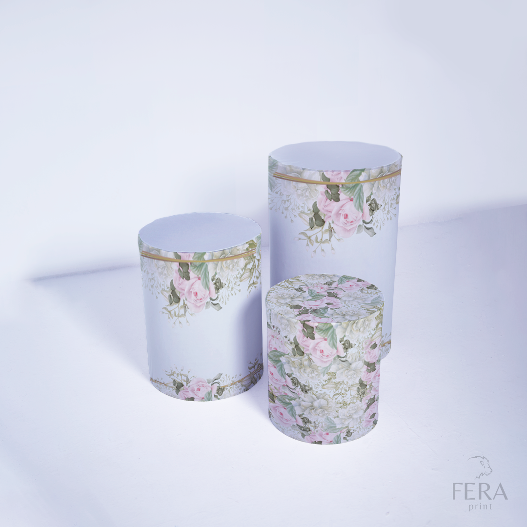 Kit Capa Cilindros + Capa Painel Floral Geometrico Sublimado