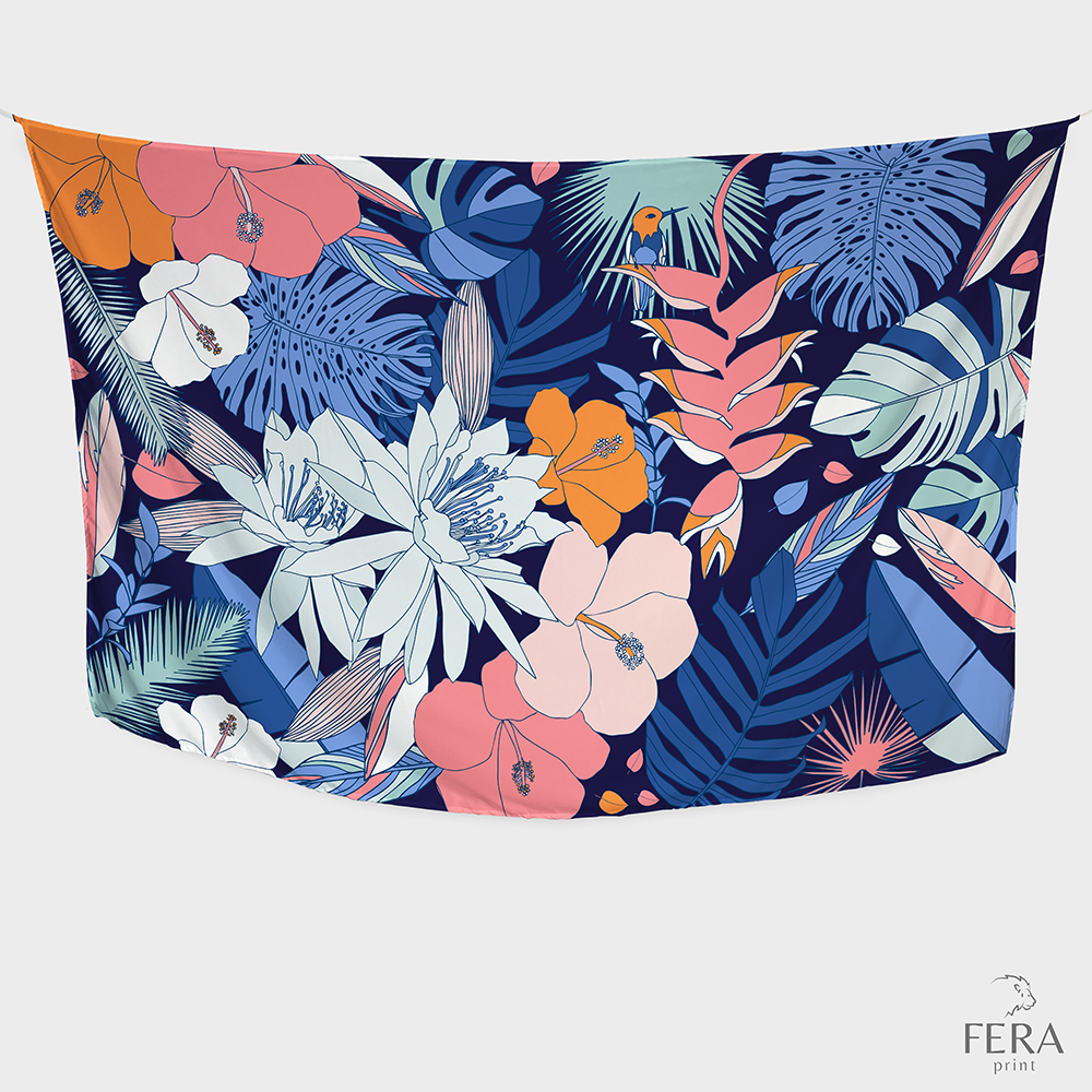 Canga/Pareô Sublimado Floral 1,00x1,50m