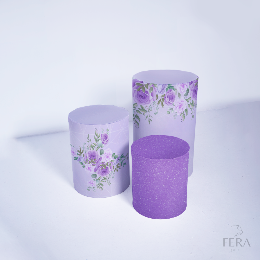 Kit Capa Cilindros + Capa Painel Floral Roxo Sublimado