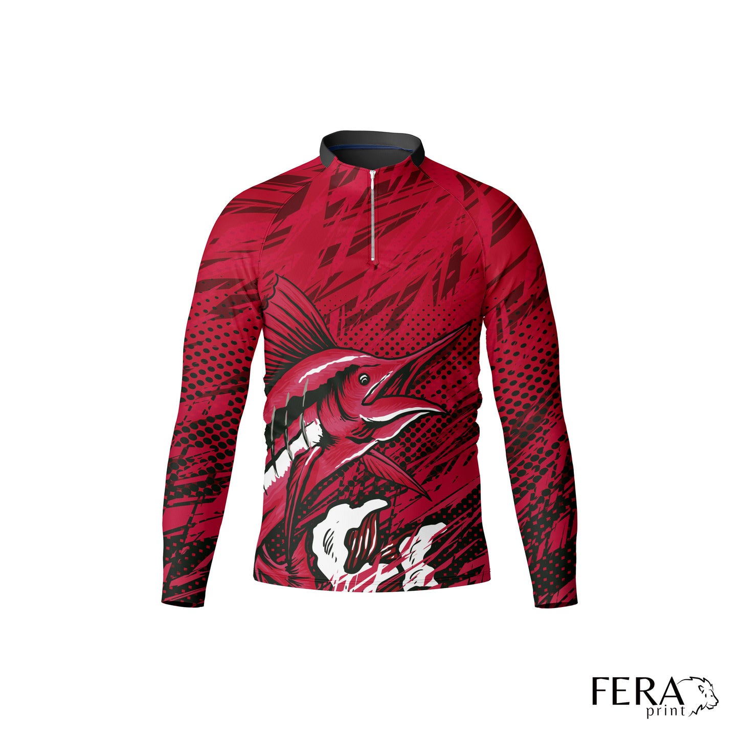 Camiseta de Pesca Manga Longa com Zíper