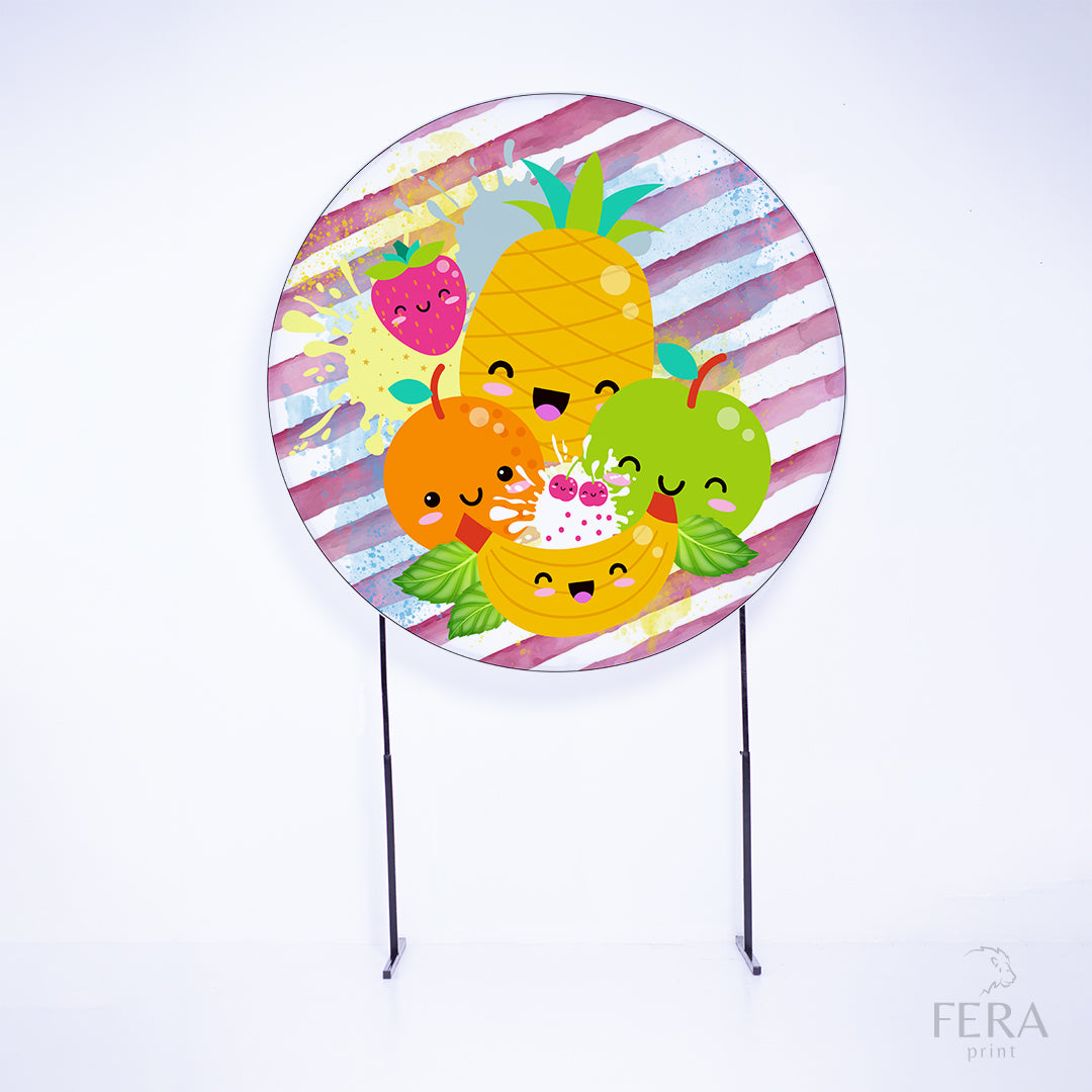 Painel Redondo Frutas Sublimado