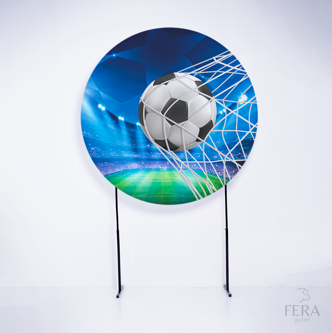 Painel Redondo Futebol Bola Azul Sublimado