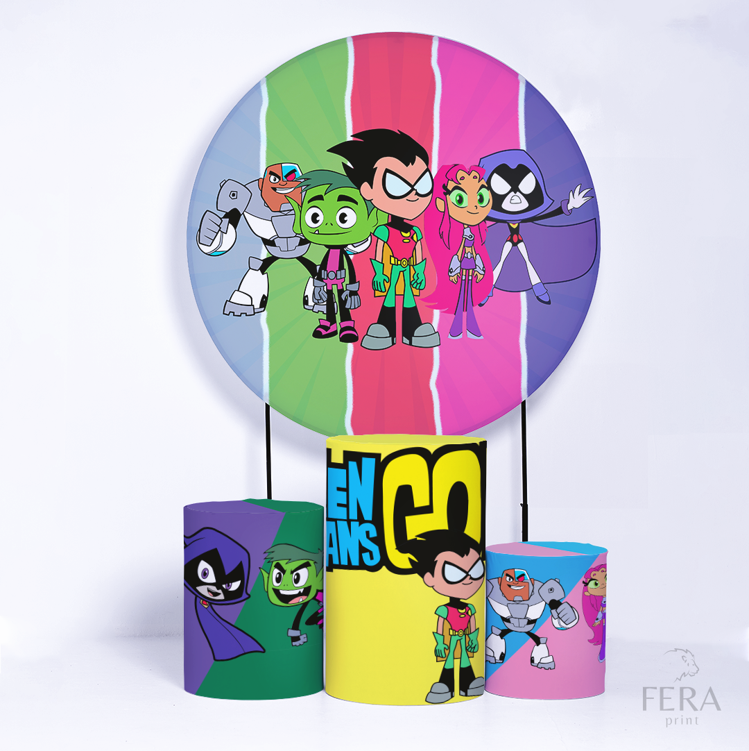 Kit Capa Cilindros + Capa Painel Heróis Titans Sublimado