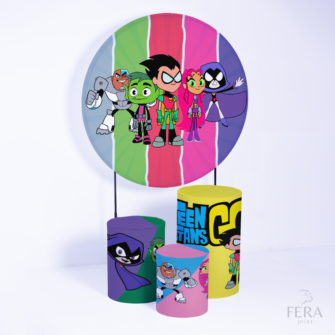 Kit Capa Cilindros + Capa Painel Heróis Titans Sublimado