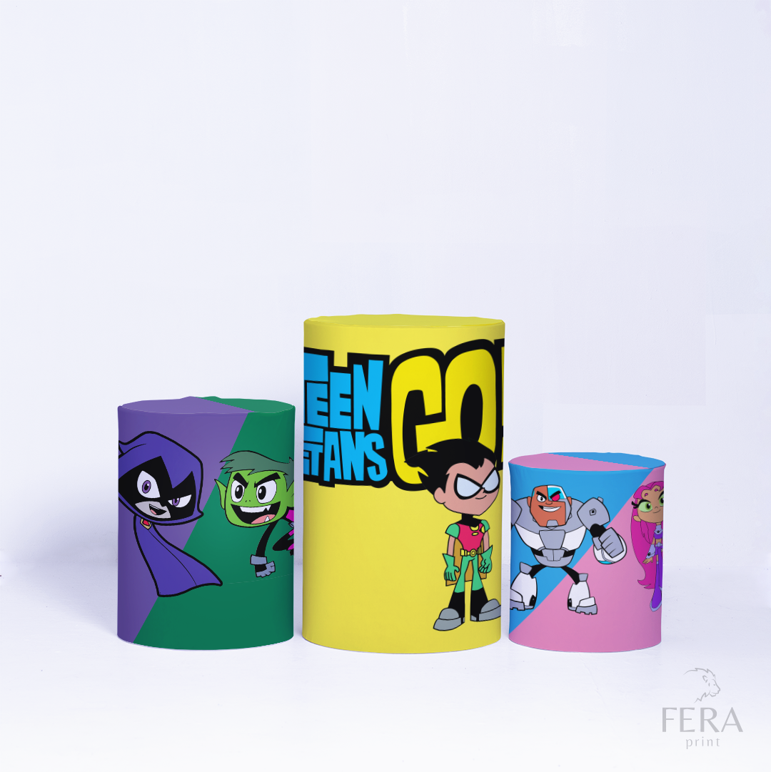 Kit Capa Cilindros + Capa Painel Heróis Titans Sublimado