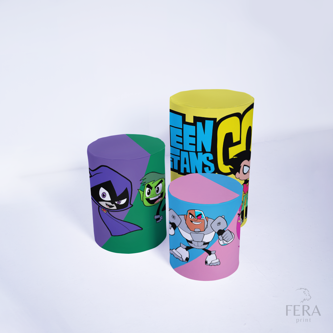 Kit Capa Cilindros + Capa Painel Heróis Titans Sublimado
