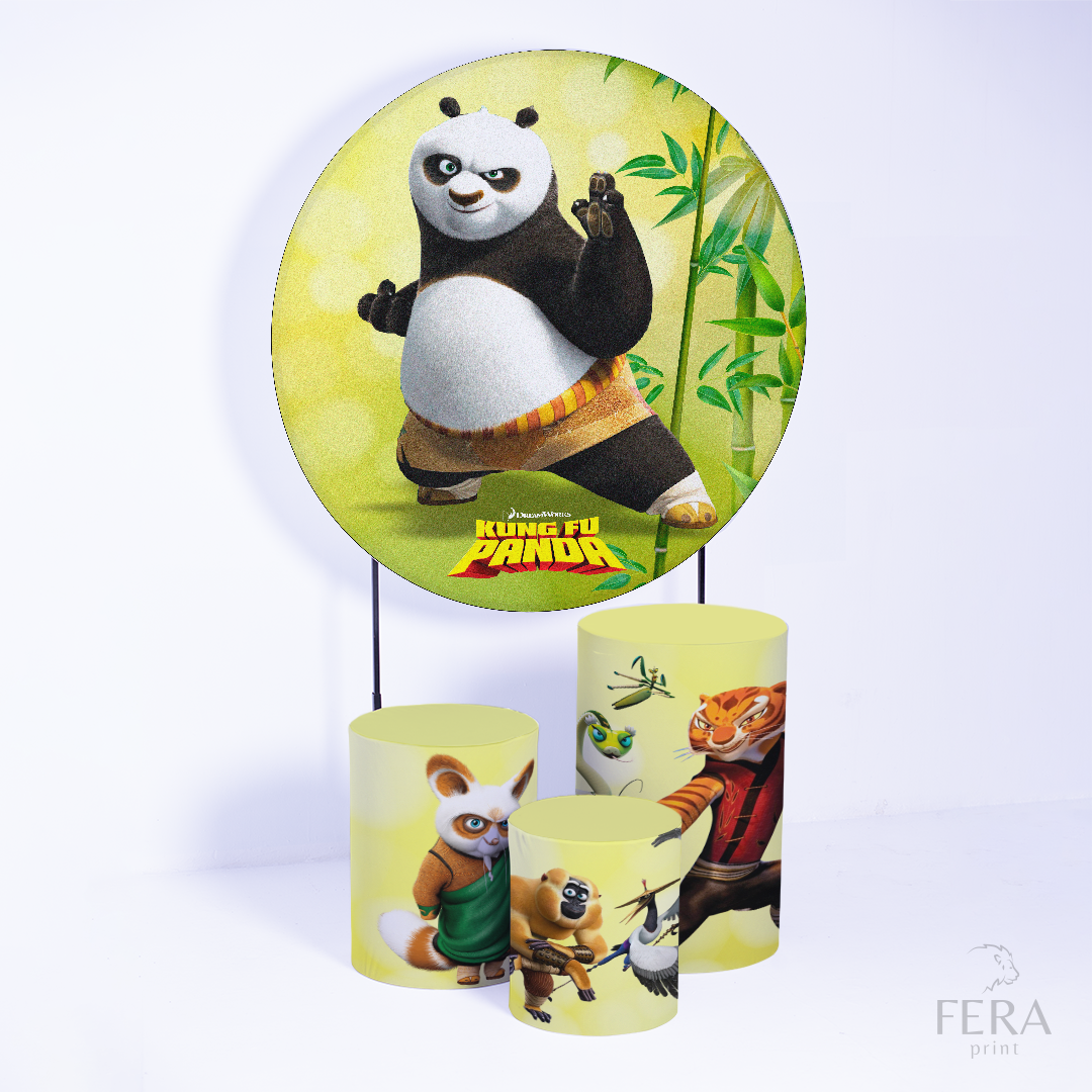 Kit Capa Cilindros + Capa Painel Panda Lutador Sublimado