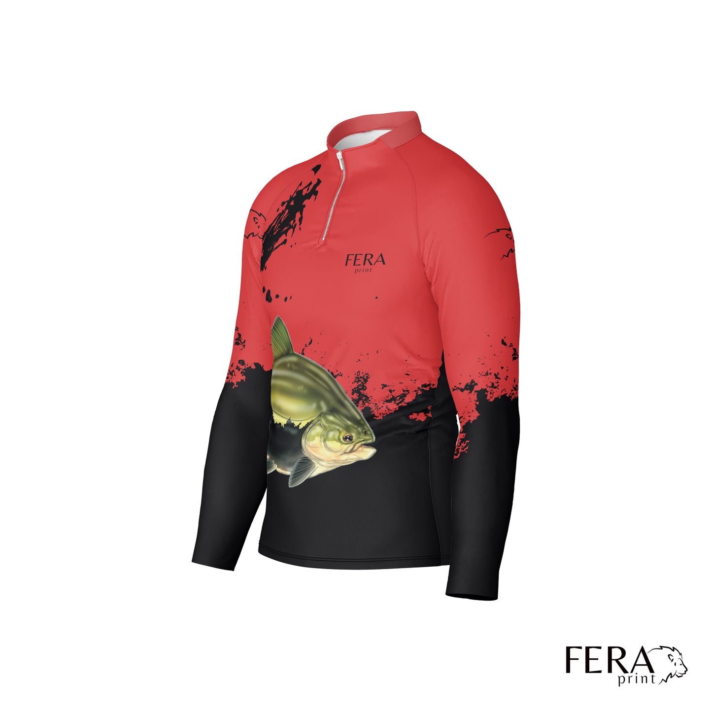 Camiseta de Pesca Manga Longa com Zíper