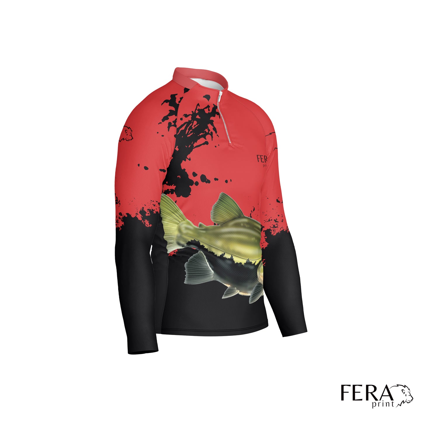 Camiseta de Pesca Manga Longa com Zíper