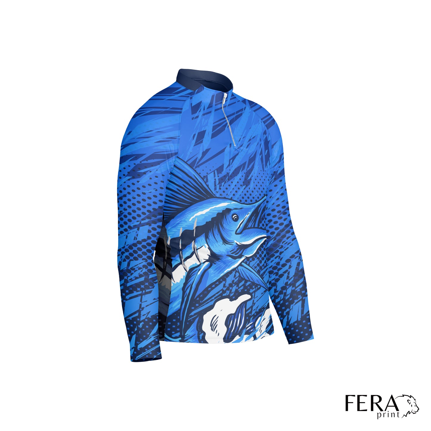 Camiseta de Pesca Manga Longa com Zíper