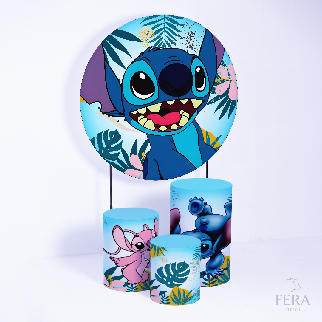 Kit Capa Cilindros + Capa Painel Lilo Et Azul Sublimado