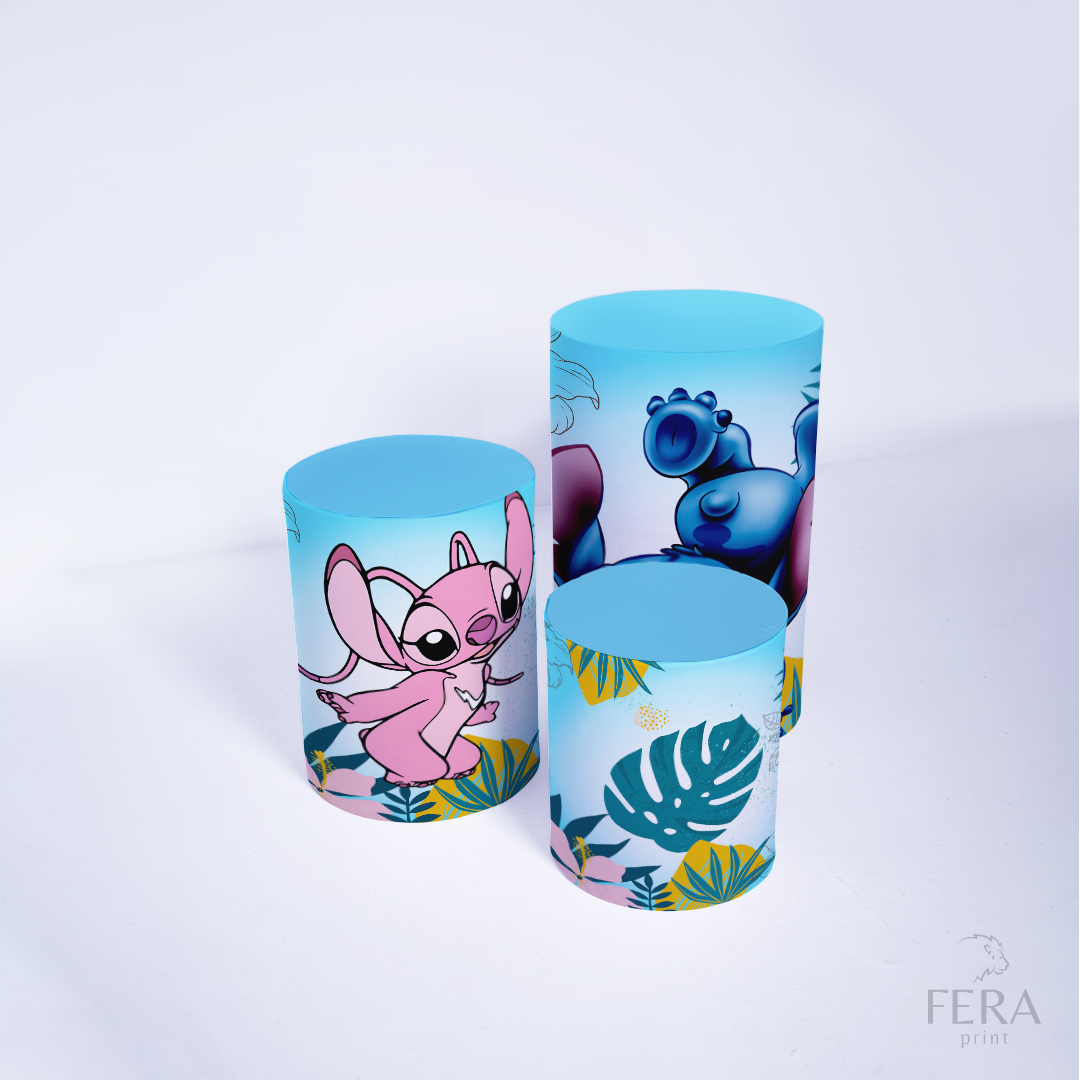 Kit Capa Cilindros + Capa Painel Lilo Et Azul Sublimado