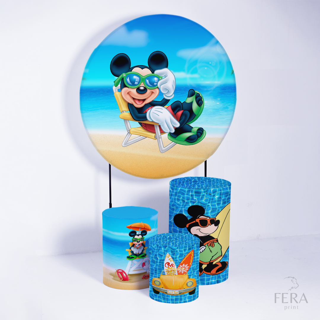 Kit Capa Cilindros + Capa Painel Rato Amigo Praia Sublimado