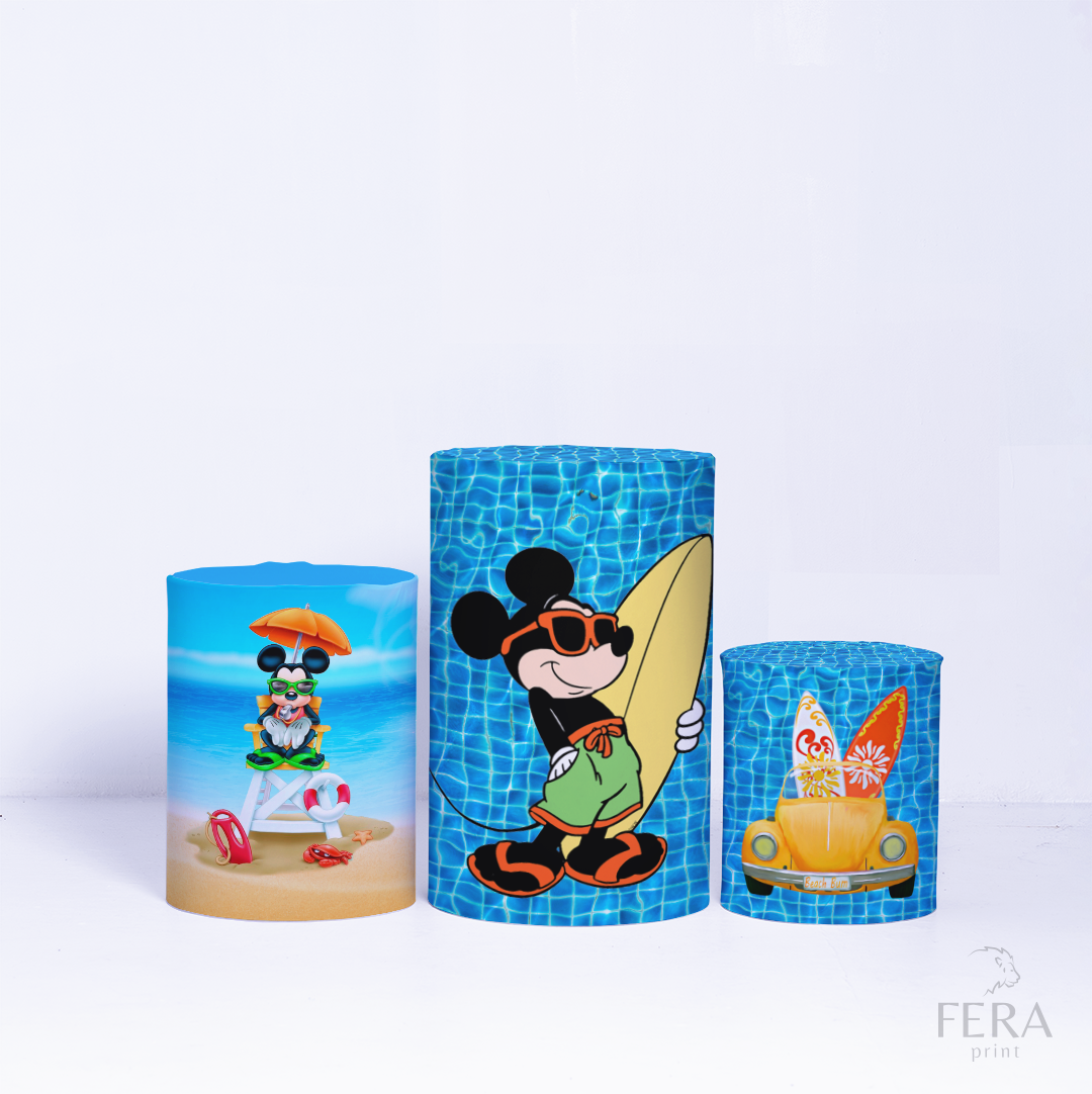 Kit Capa Cilindros + Capa Painel Rato Amigo Praia Sublimado