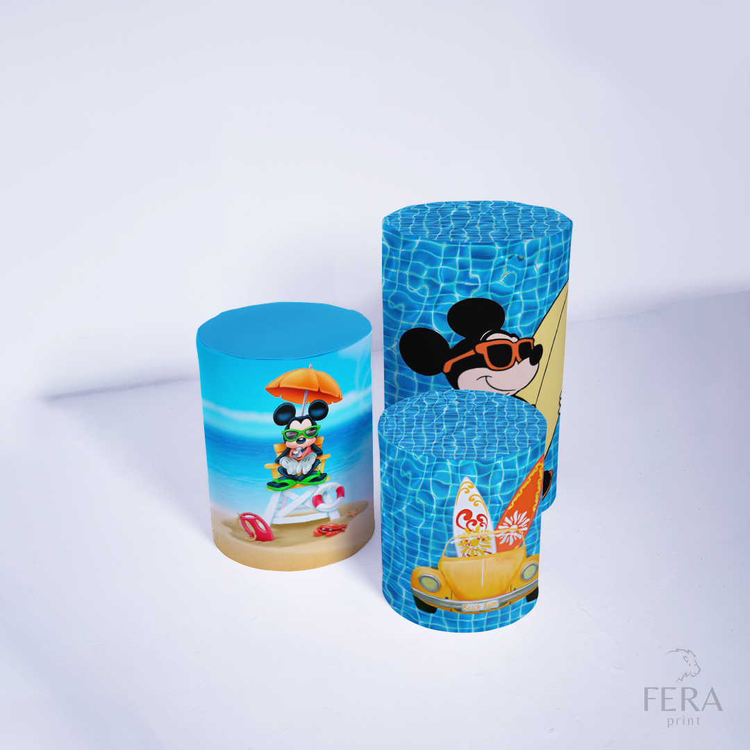 Kit Capa Cilindros + Capa Painel Rato Amigo Praia Sublimado