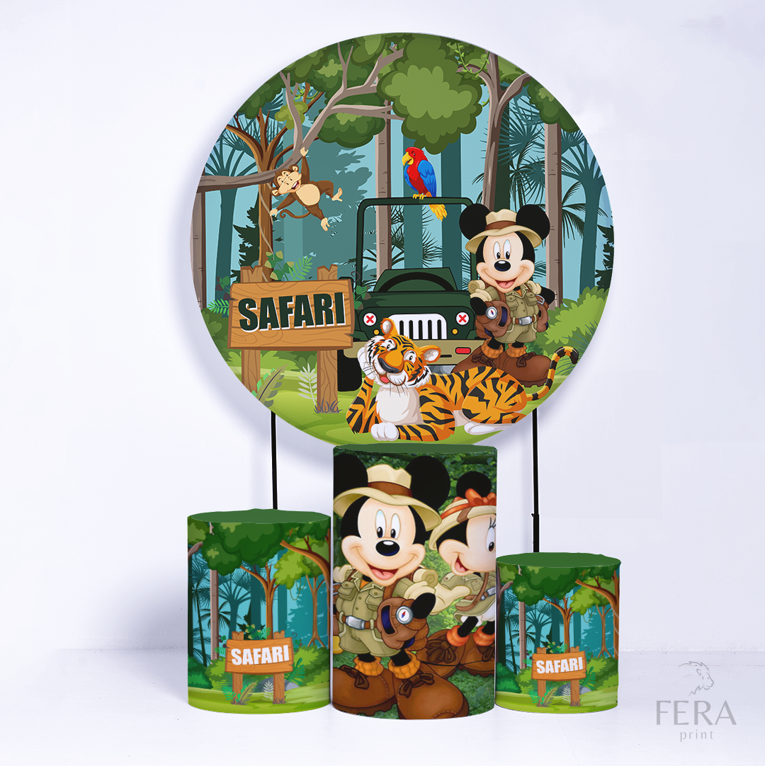 Kit Capa Cilindros + Capa Painel Rato Amigo Safari Sublimado