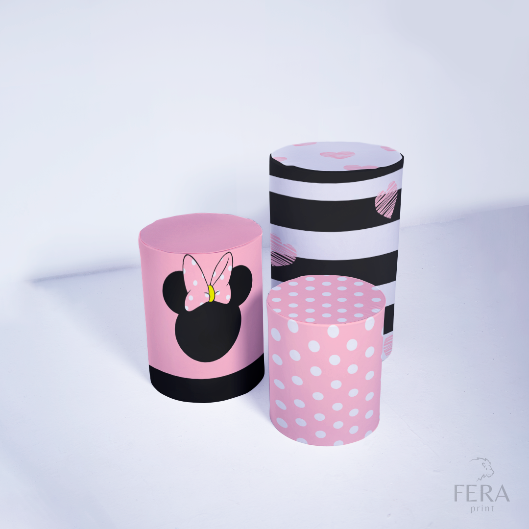 Kit Capa Cilindros + Capa Painel Ratinha Rosa Sublimado