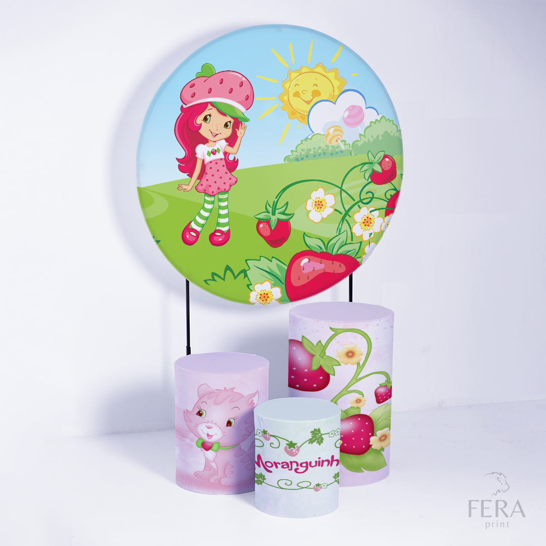 Kit Capa Cilindros + Capa Painel Menina Morango Sublimado