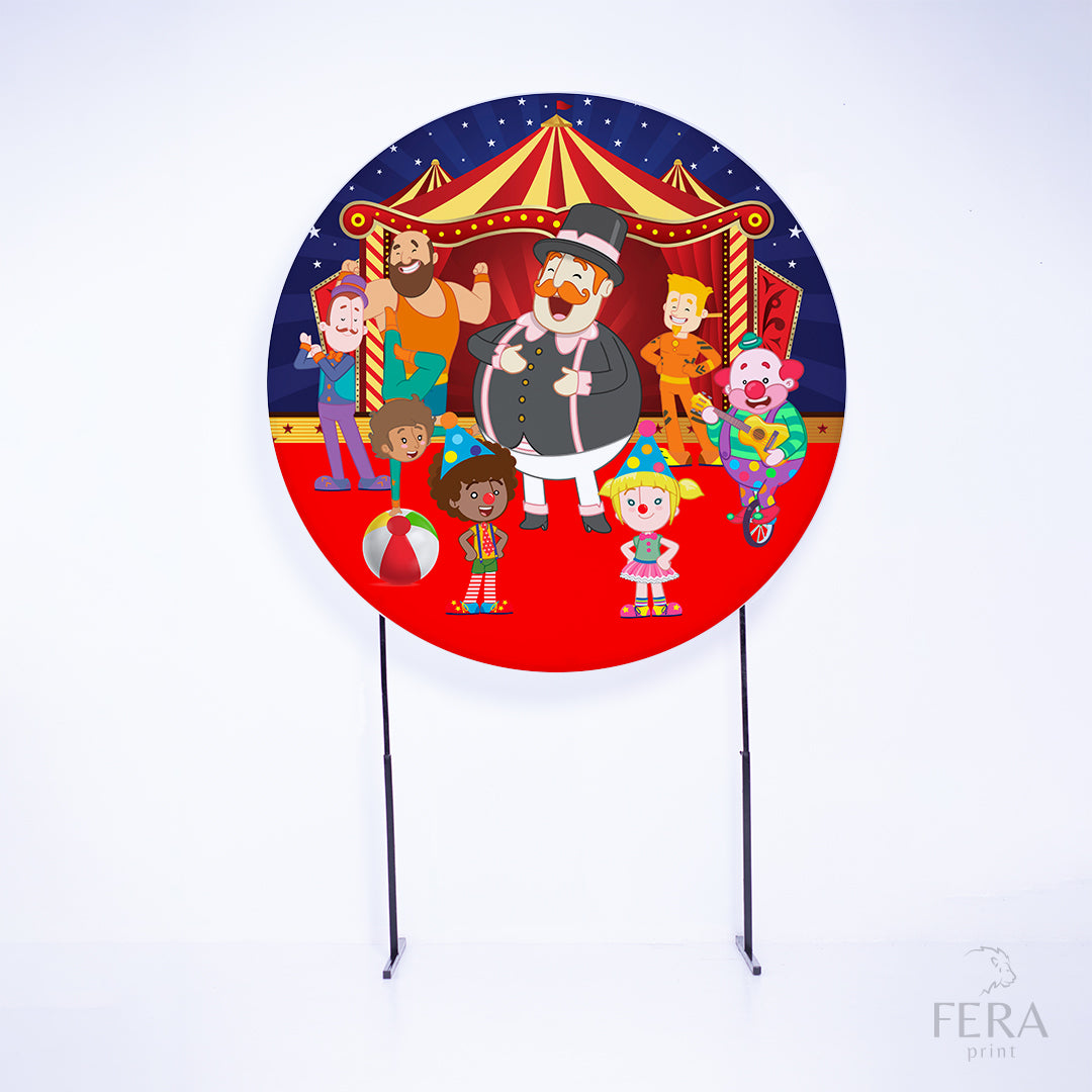 Painel Redondo Mundo Bigode Circo Sublimado