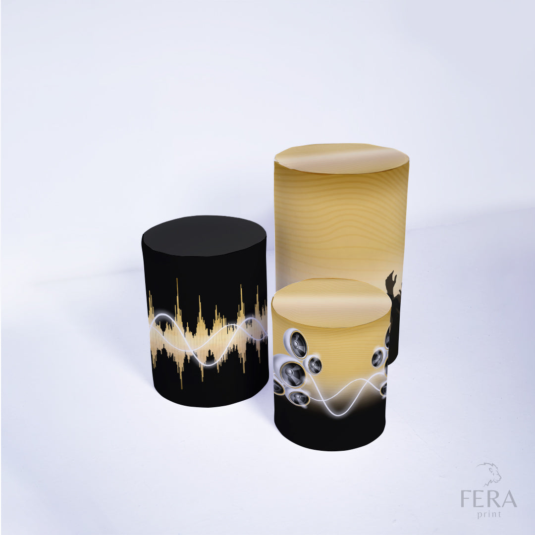 Kit Capa Cilindros + Capa Painel Dj Dourado Sublimado
