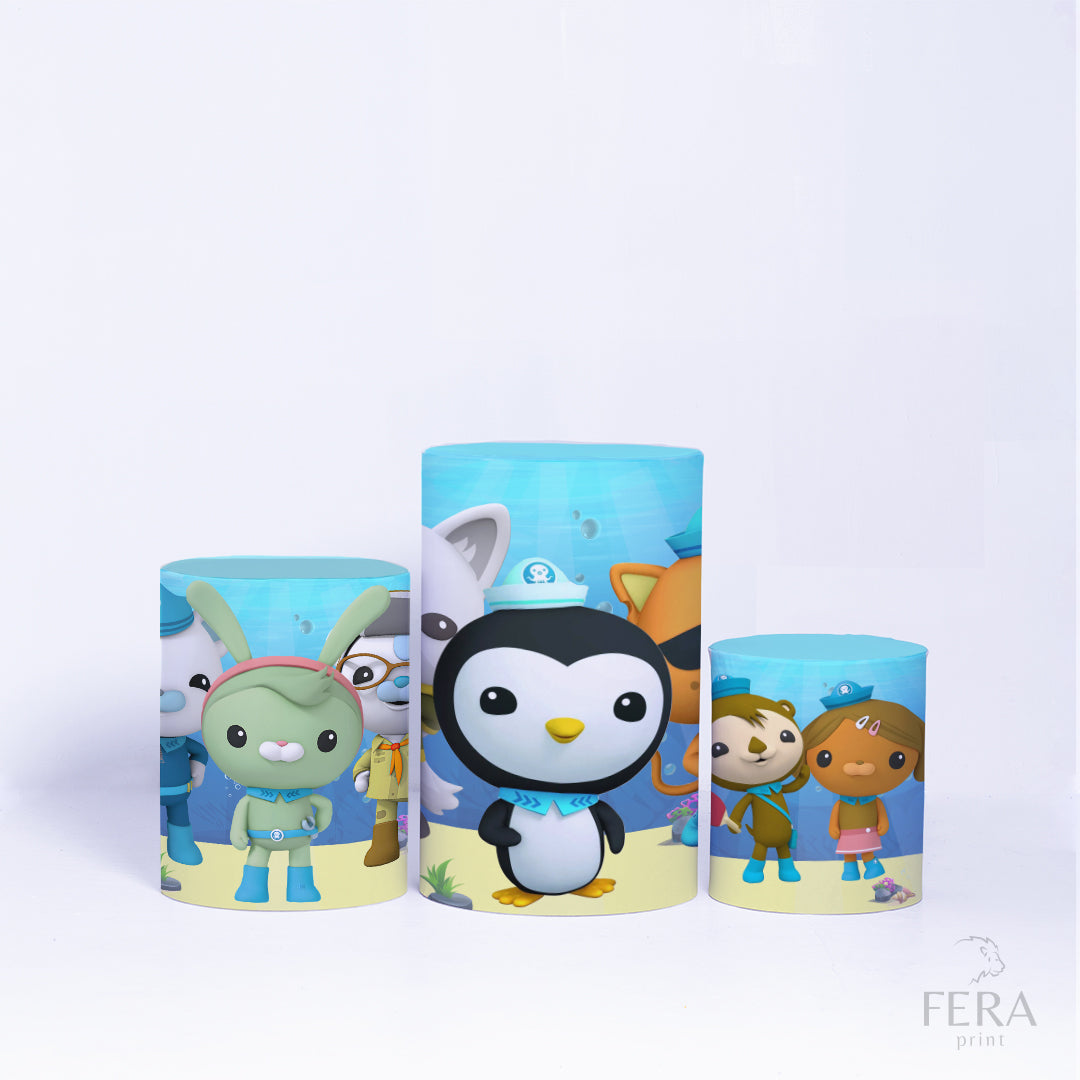 Kit Capa Cilindros + Capa Painel Bichinhos do Mar Sublimado