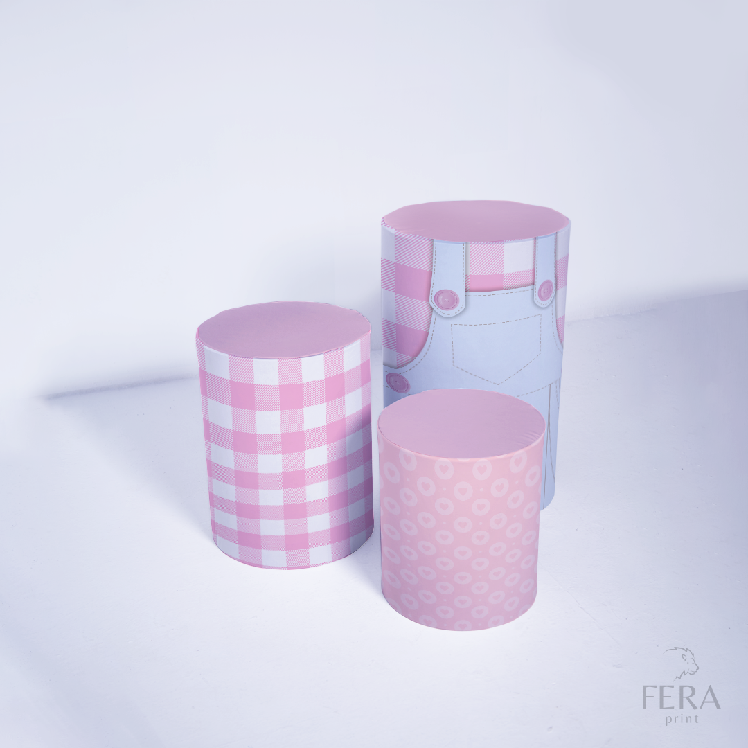 Kit Capa Cilindros + Capa Painel Páscoa Rosa Sublimado