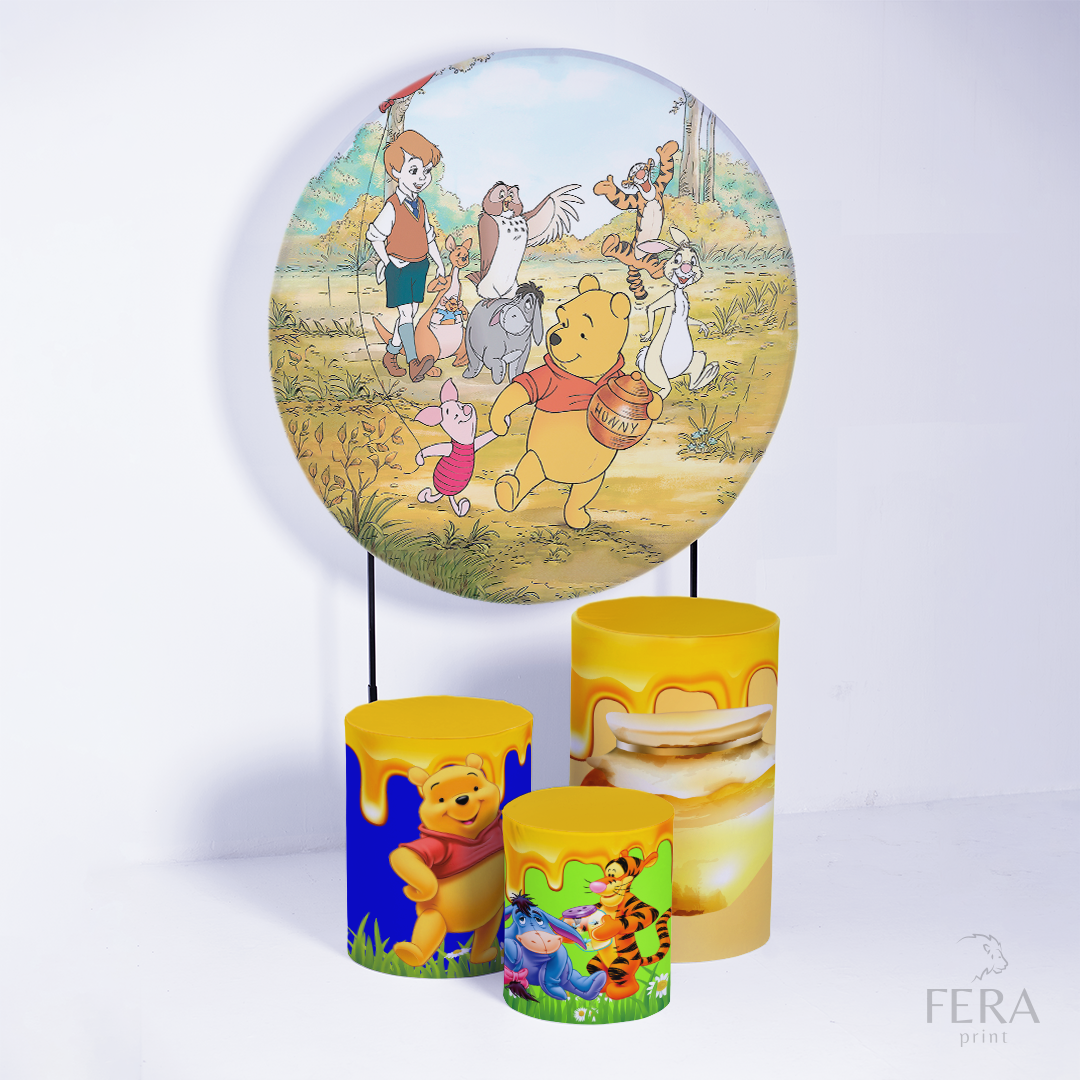 Kit Capa Cilindros + Capa Painel Ursinho com Mel Sublimado