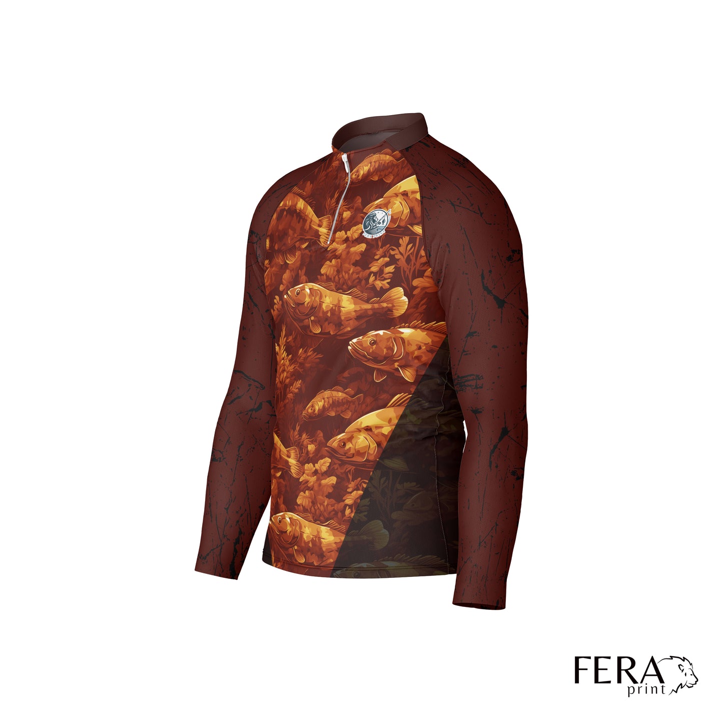 Camiseta de Pesca Manga Longa com Zíper