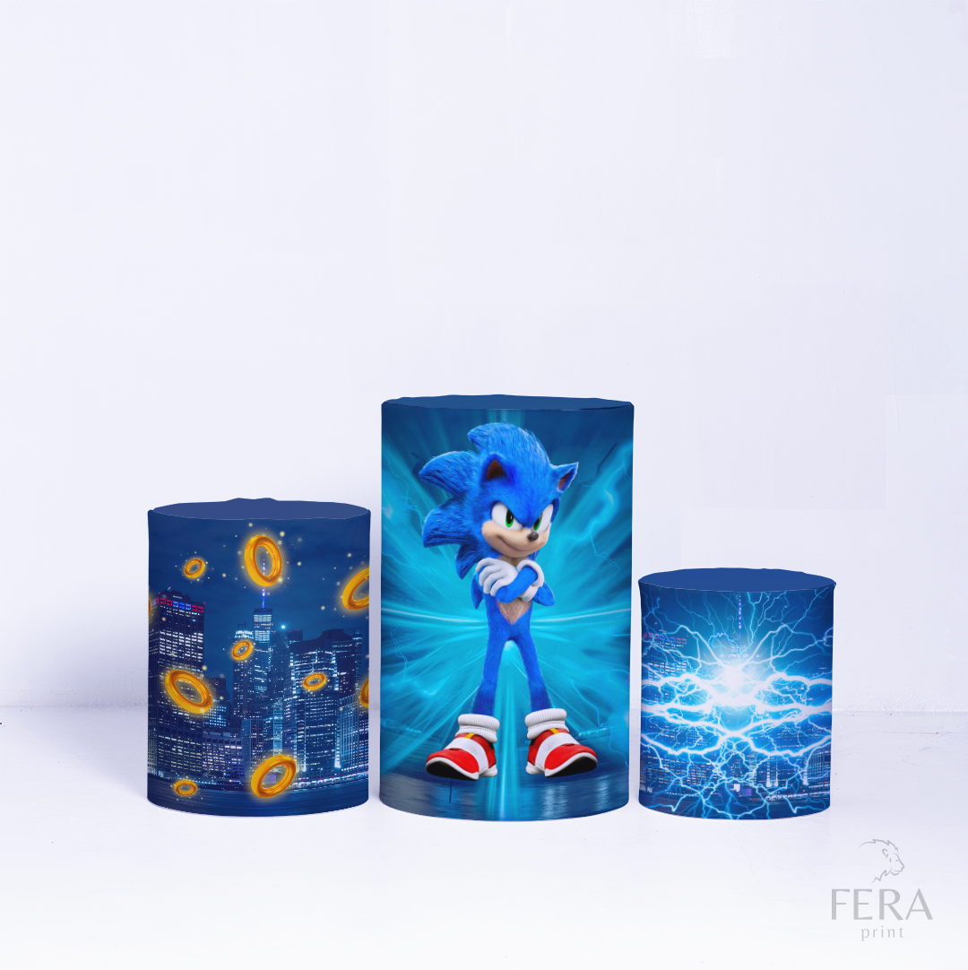 Kit Capa Cilindros + Capa Painel Ouriço Azul Sublimado