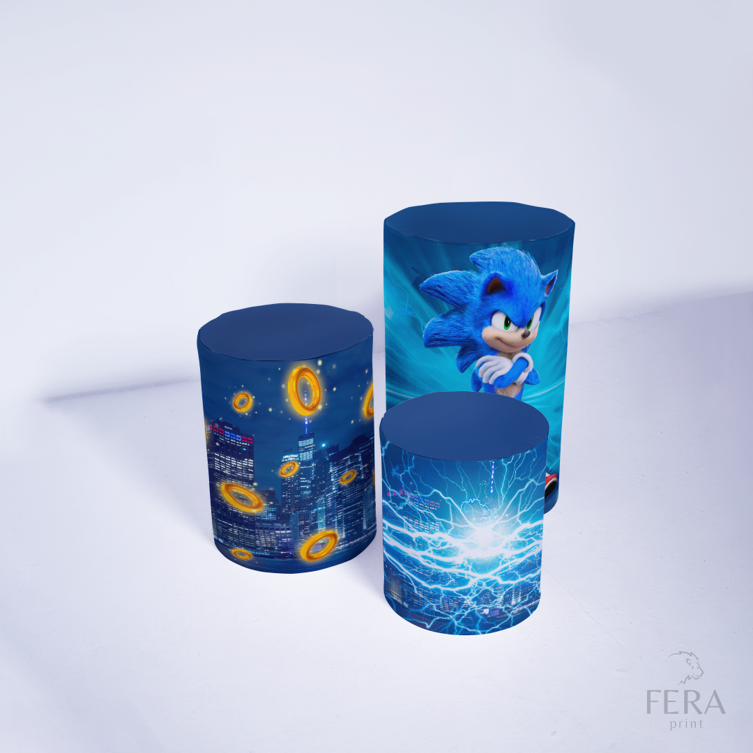 Kit Capa Cilindros + Capa Painel Ouriço Azul Sublimado