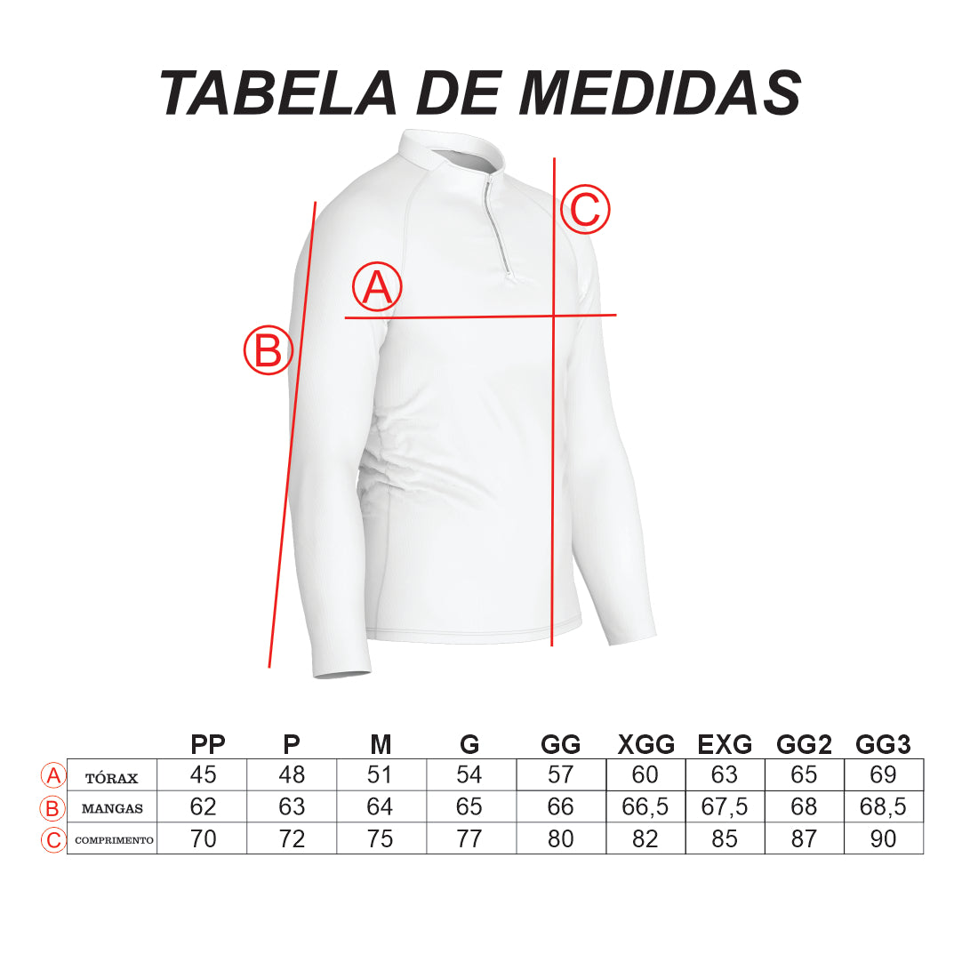 Camiseta de Pesca Manga Longa com Zíper