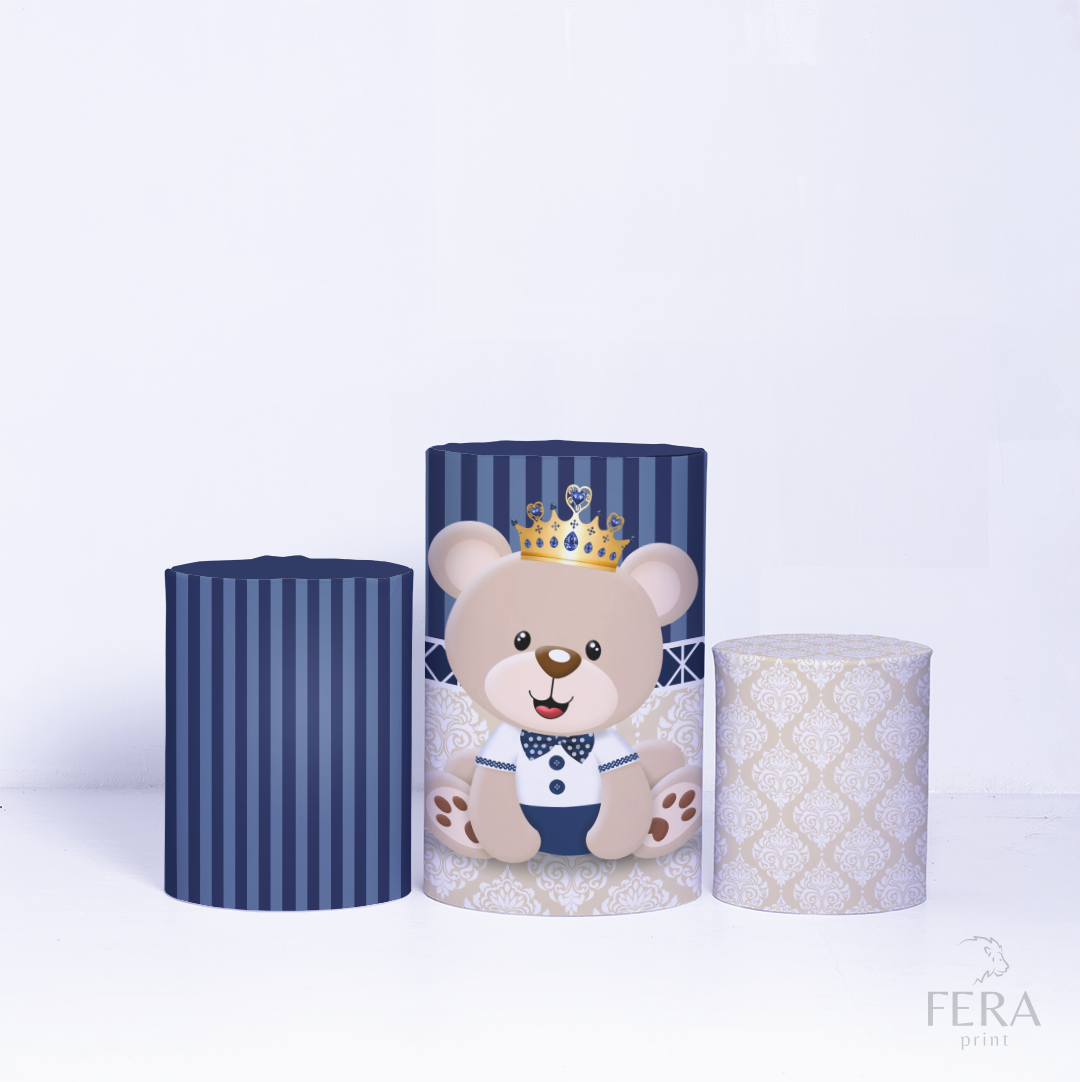 Kit Capa Cilindros + Capa Painel Chá Revelação Ursinho Sublimado