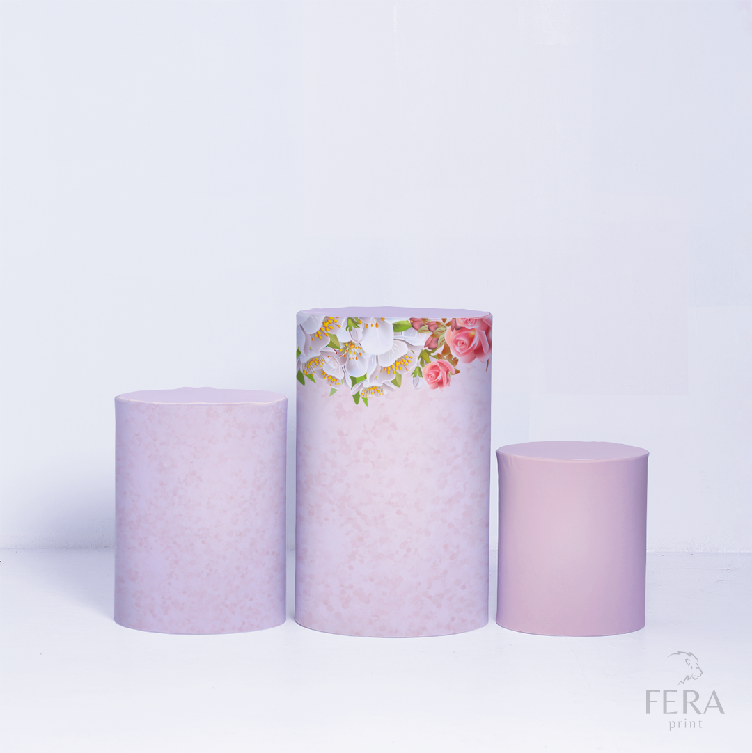 Kit Painéis + Trio Capa Cilindro Casado Meus 15 Anos Rosa Glitter Sublimado