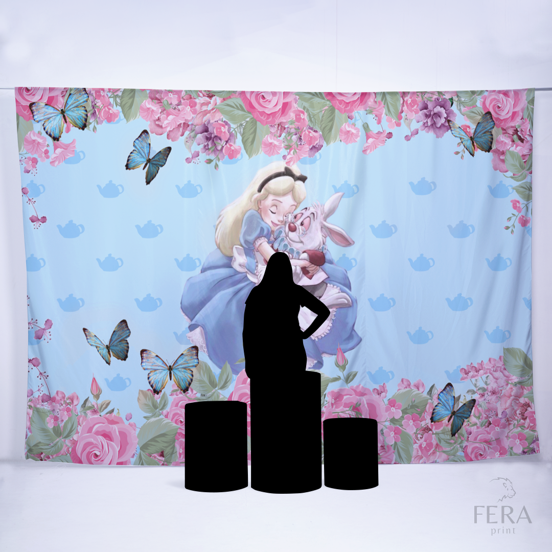 Painel Sublimado Retangular Alice Flores Vermelho