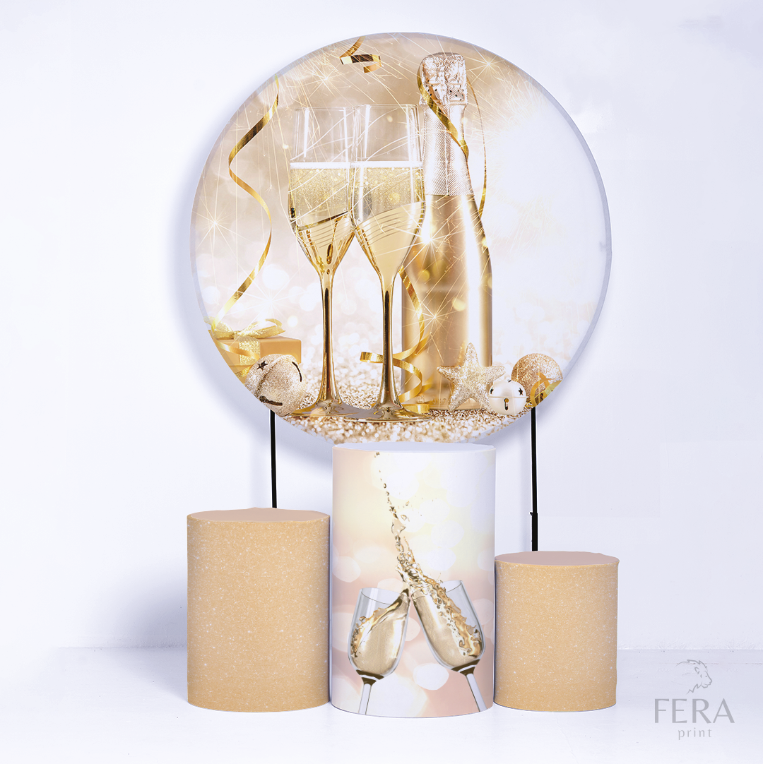 Kit Capa Cilindros + Capa Painel Ano Novo Branco Sublimado