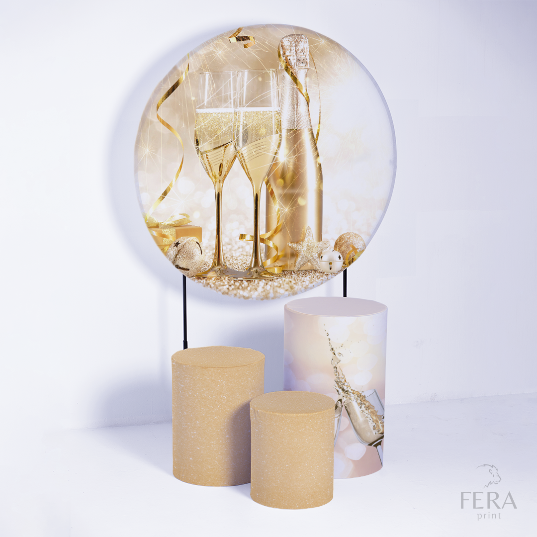 Kit Capa Cilindros + Capa Painel Ano Novo Branco Sublimado