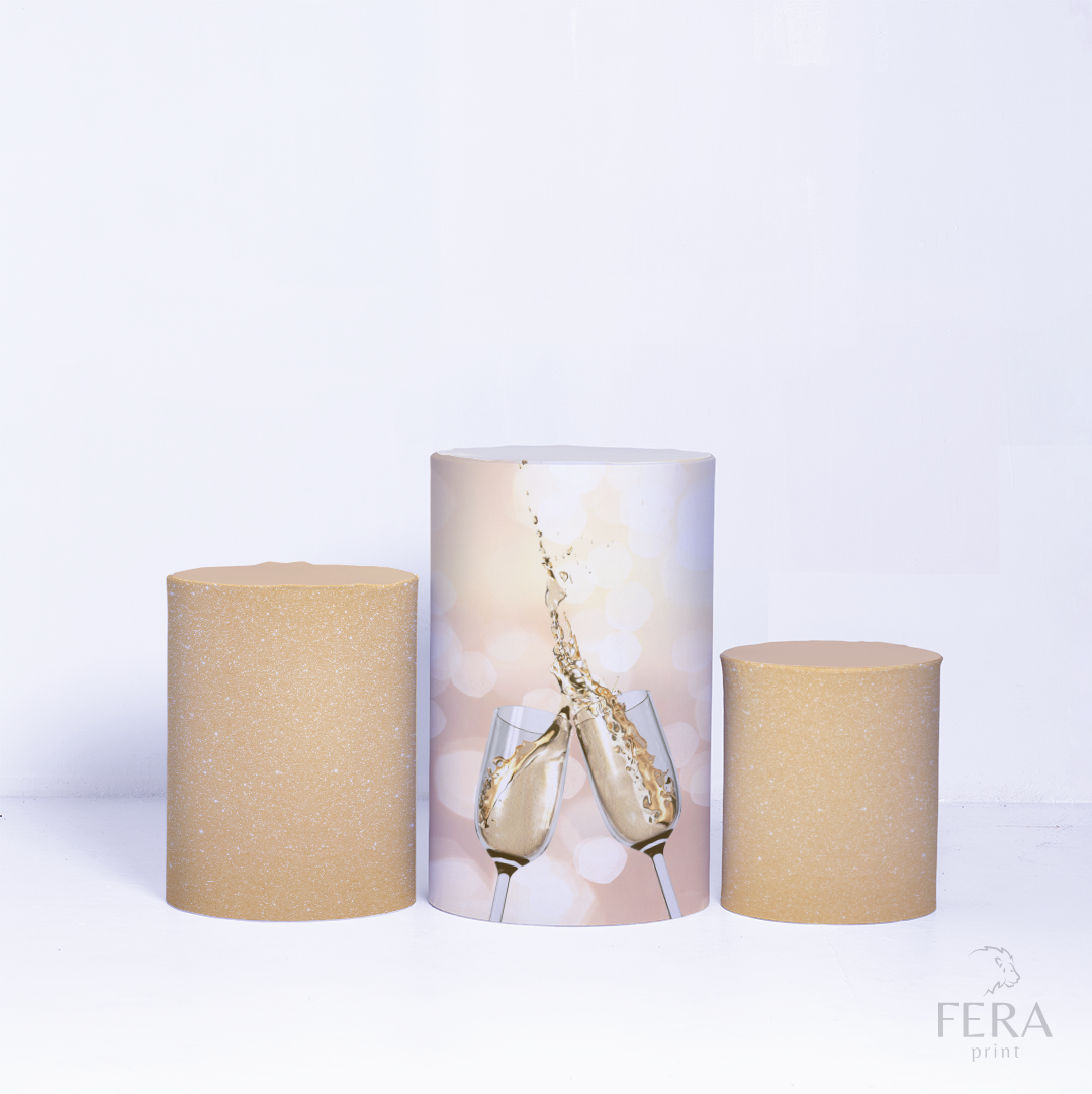 Kit Capa Cilindros + Capa Painel Ano Novo Branco Sublimado