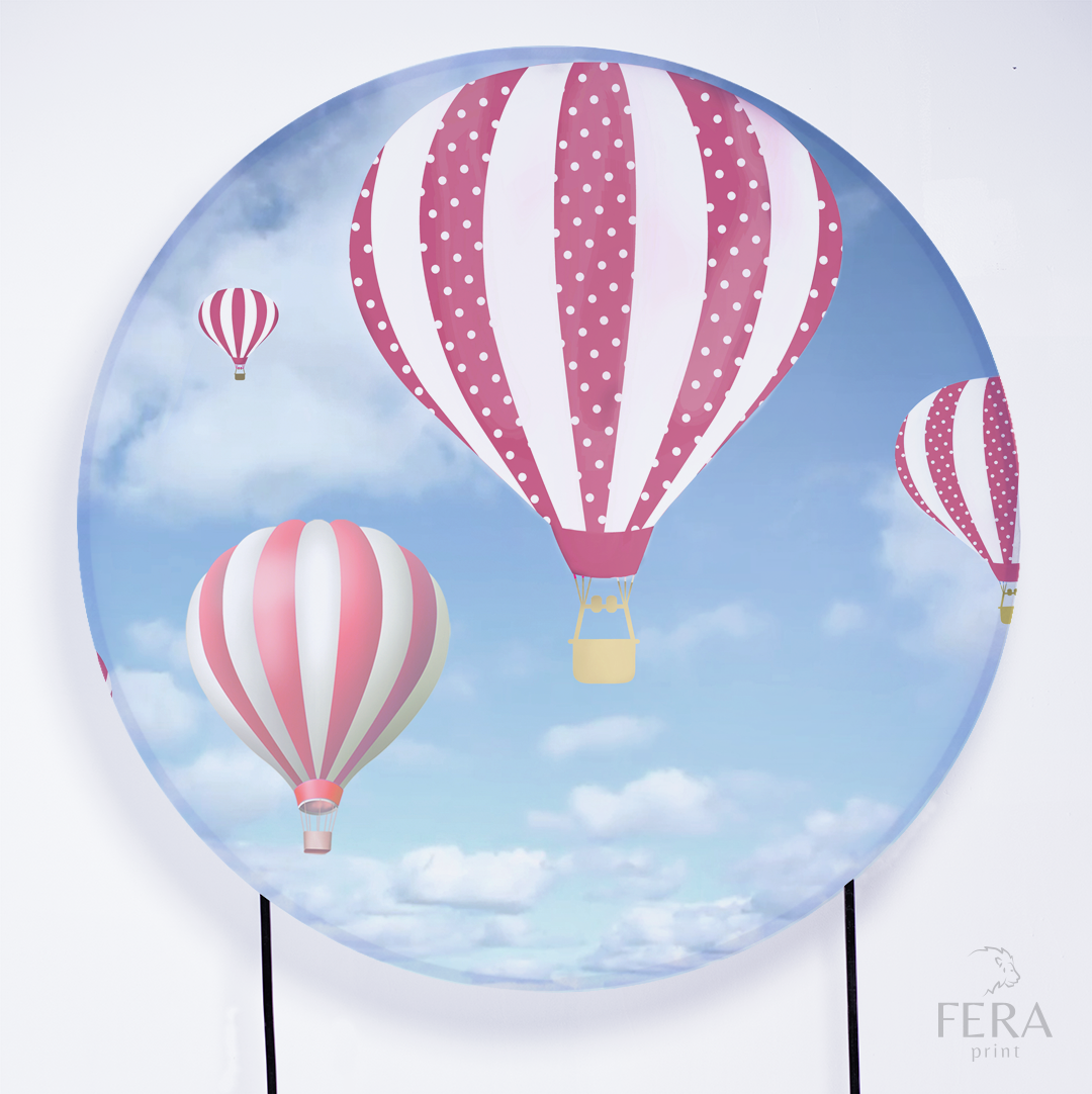 Kit Capa Cilindros + Capa Painel Balão Rosa Sublimado