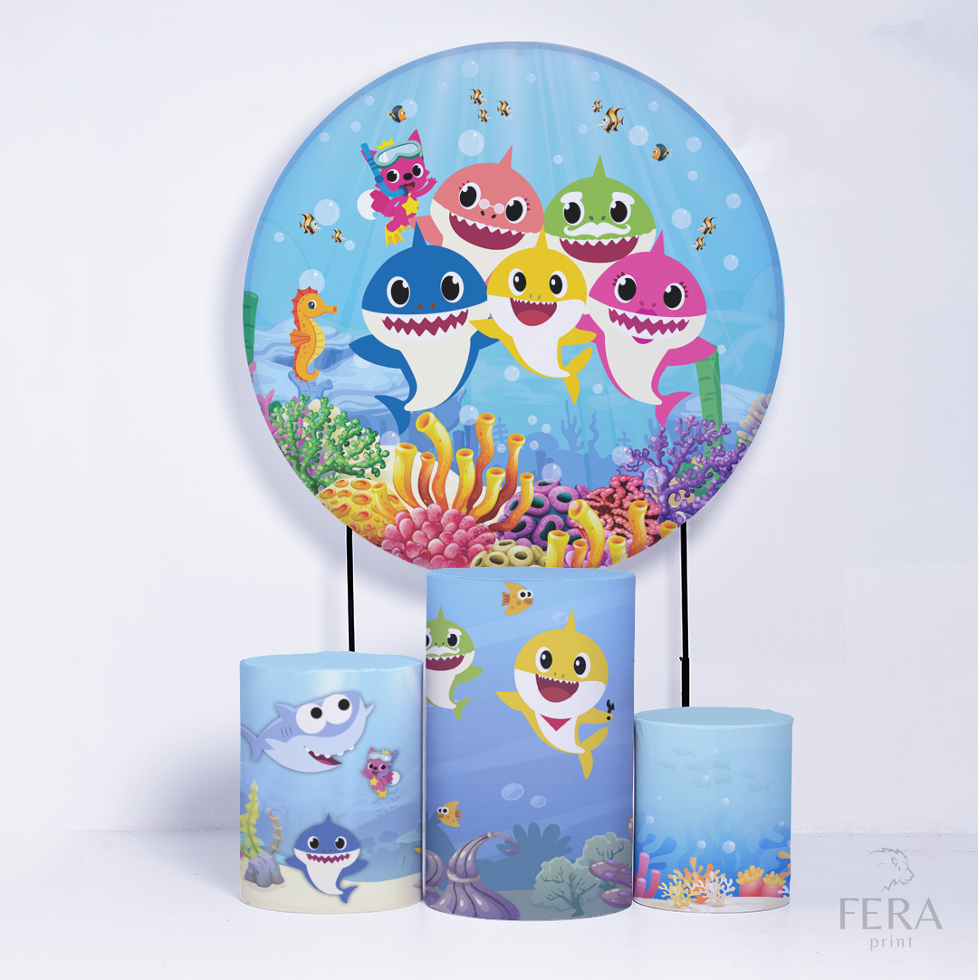 Kit Capa Cilindros + Capa Painel Bebê Tubarão Sublimado